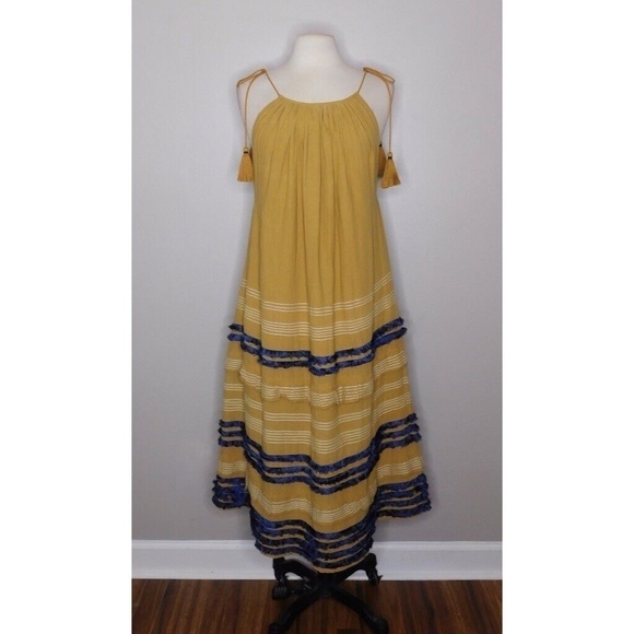 NWT!! Anthropologie COREY LYNN CALTER Serena Trapeze Dress Tiered Maxi Large - Picture 3 of 13